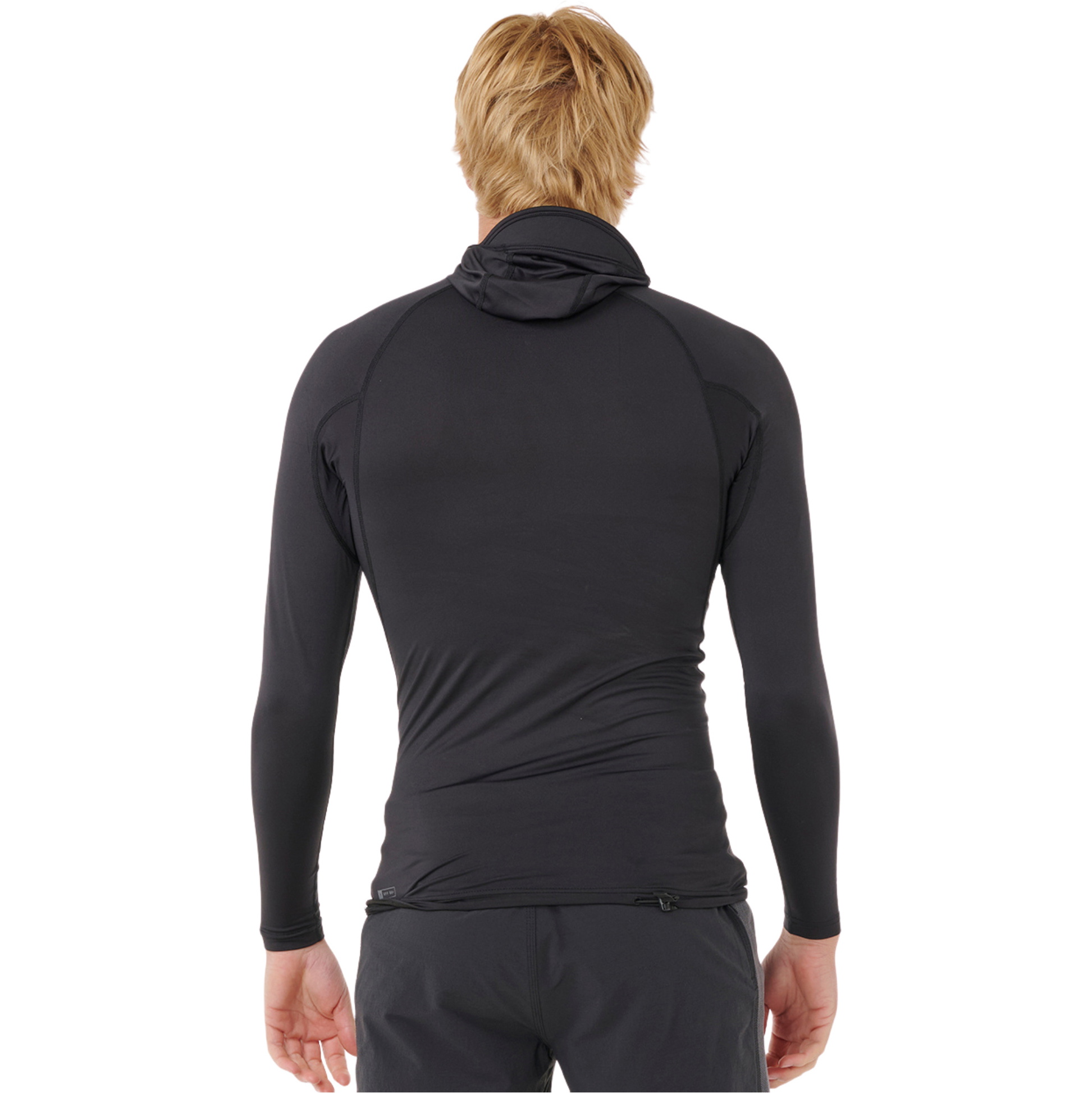2026 Rip Curl Mens Search UPF Performance Hooded Long Sleeve Rash Vest 16IMRV - Black